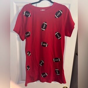 Mary Square red football sequin dress